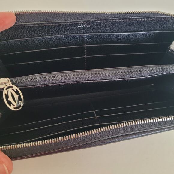 Cartier Must The Cartier Leather Zippy Around Long Wallet Black Large Modern - Picture 5 of 9
